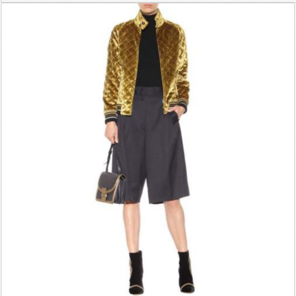 Maison Margiela Velvet Gold Quilted Bomber Jacket - Picture 4 of 9